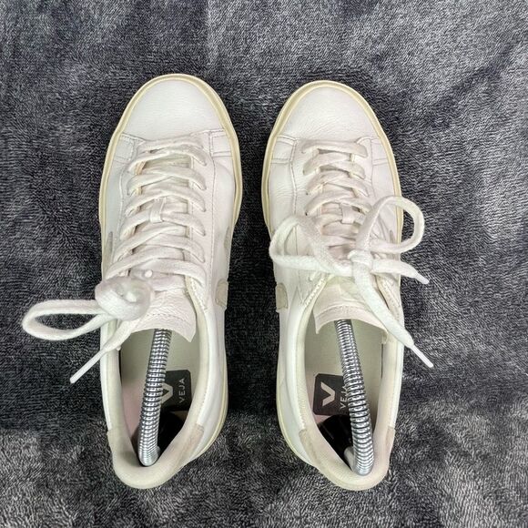 Veja Campo Leather White Almond Women’s 9 - Picture 6 of 8